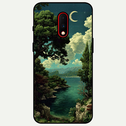  Celestial Lake Peace Glass Case For OnePlus 7 back cover – full design glossy printed glass finish