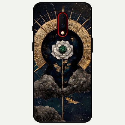  Celestial Lotus Morang Glass Case For OnePlus 7 back cover – full design glossy printed glass finish
