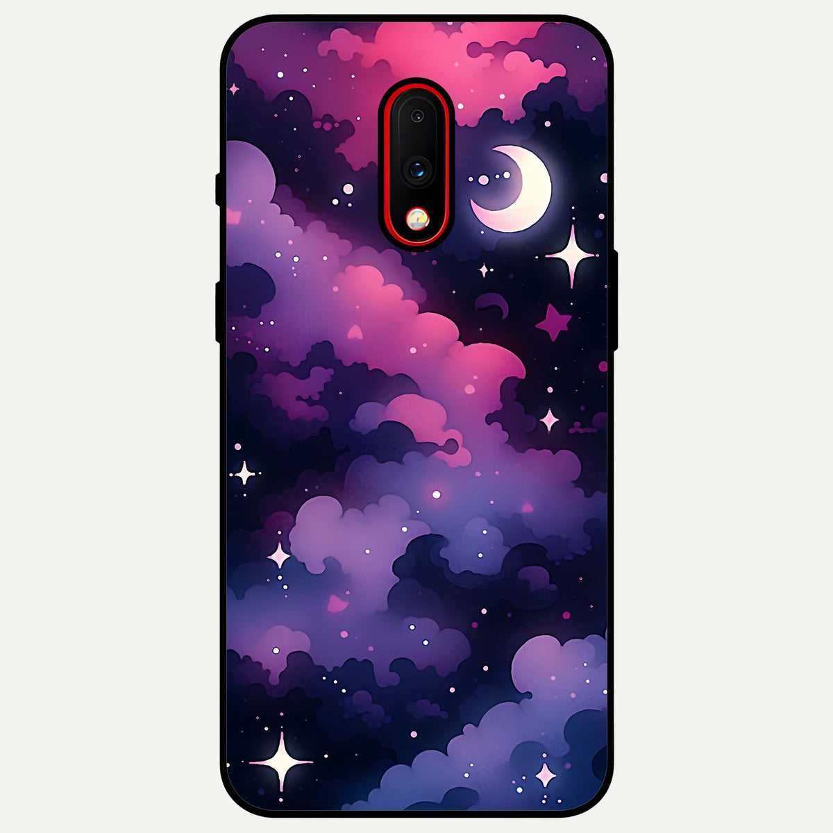  Celestial Moon Magic Glass Case For OnePlus 7 back cover – full design glossy printed glass finish
