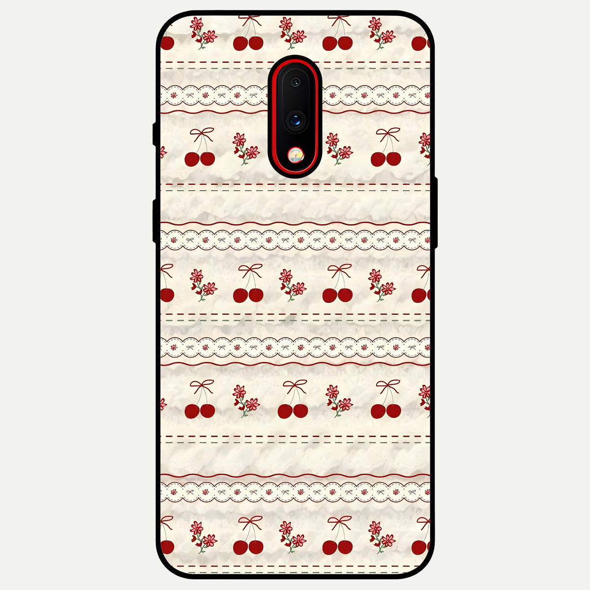  Cherry Bloom Charm Glass Case For OnePlus 7 back cover – full design glossy printed glass finish