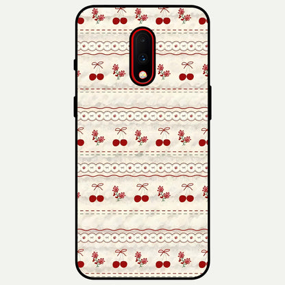  Cherry Bloom Charm Glass Case For OnePlus 7 back cover – full design glossy printed glass finish