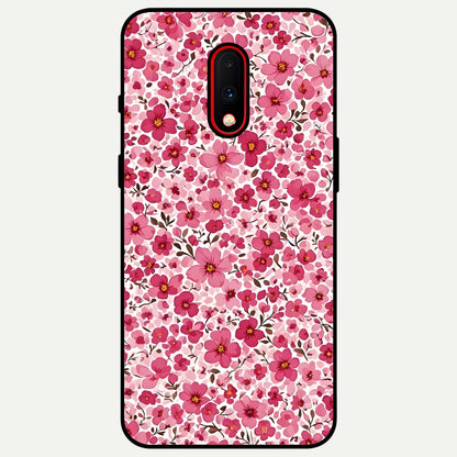  Cherry Blossom Charm Glass Case For OnePlus 7 back cover – full design glossy printed glass finish