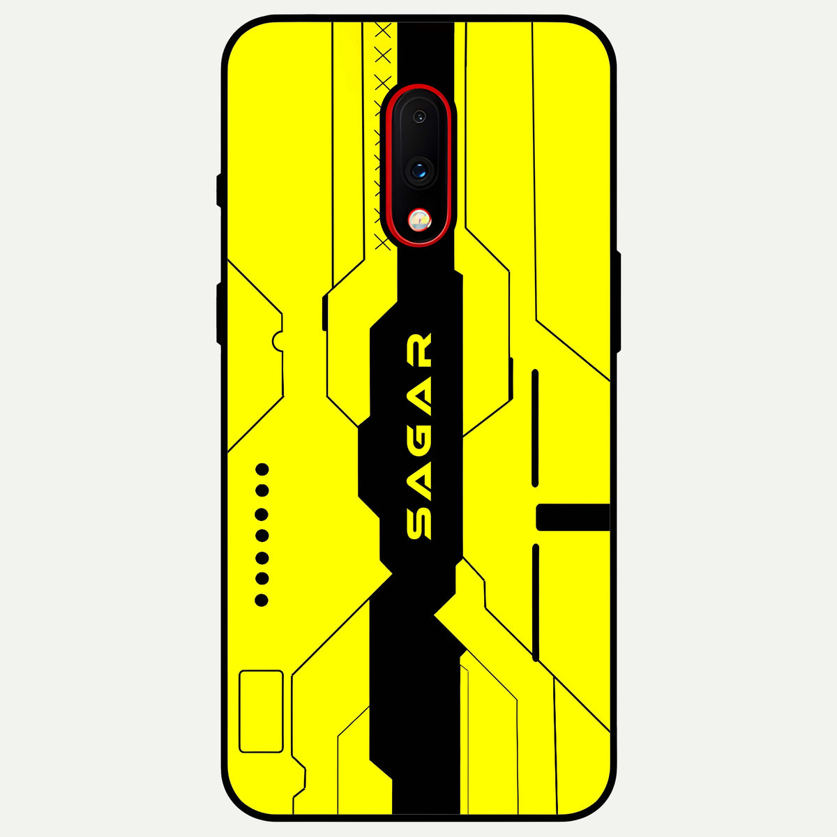  Circuit CYBERPUNK Custom Name Glass Case For OnePlus 7 back cover – full design glossy printed glass finish