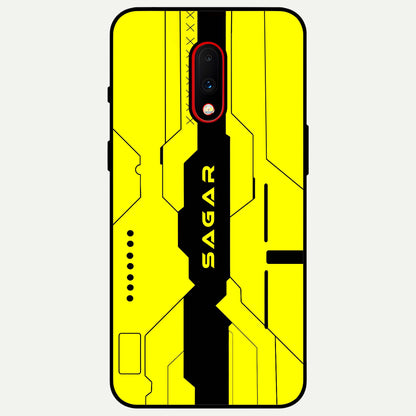  Circuit CYBERPUNK Custom Name Glass Case For OnePlus 7 back cover – full design glossy printed glass finish