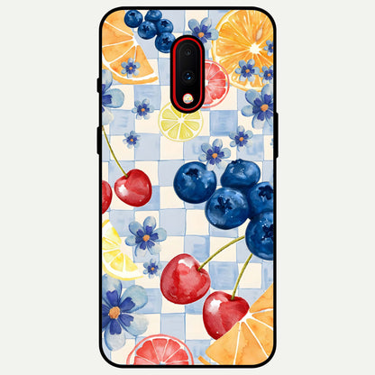  Citrus Bloom Joy Glass Case For OnePlus 7 back cover – full design glossy printed glass finish