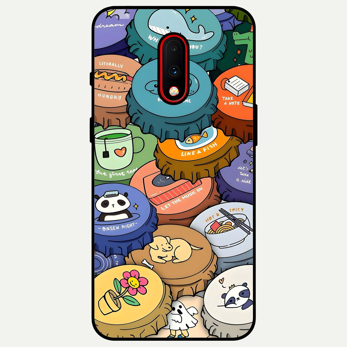  Coins Patterns Glass Case For OnePlus 7 back cover – full design glossy printed glass finish
