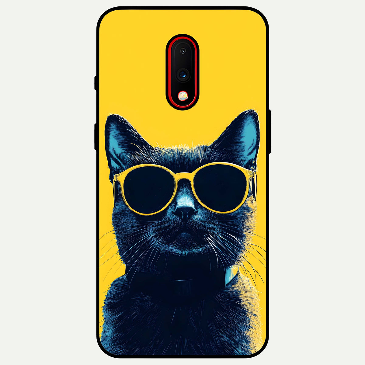  Cool Cat Vibes Glass Case For OnePlus 7 back cover – full design glossy printed glass finish