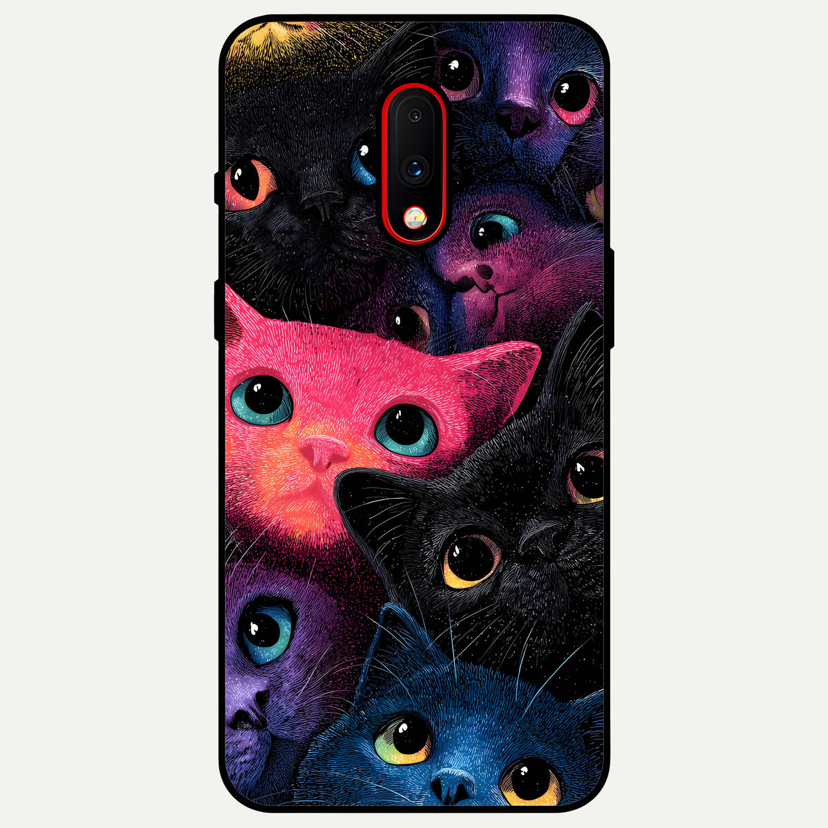  Cosmic Cats Dreams Glass Case For OnePlus 7 back cover – full design glossy printed glass finish