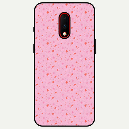  Cosmic Pink Sparkle Glass Case For OnePlus 7 back cover – full design glossy printed glass finish