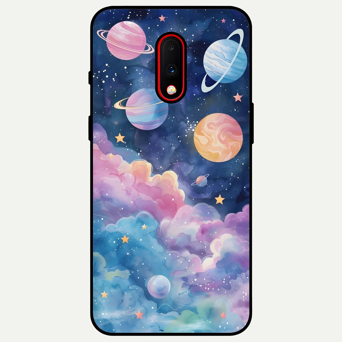  Cosmic Planet Dreams Glass Case For OnePlus 7 back cover – full design glossy printed glass finish