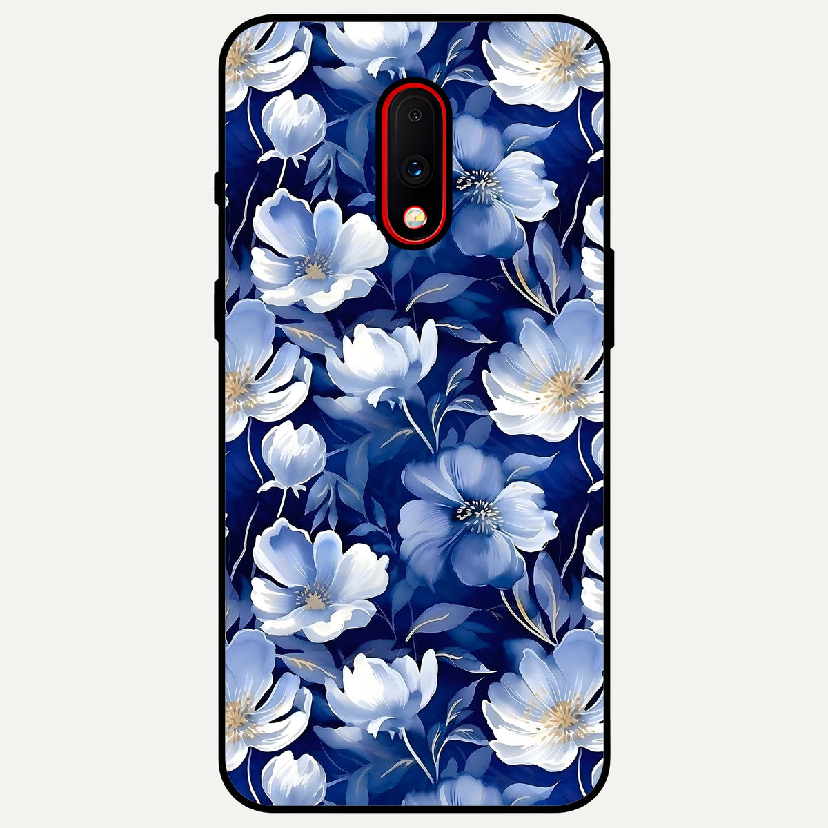  Cute Floral Patterns Glass Case For OnePlus 7 back cover – full design glossy printed glass finish