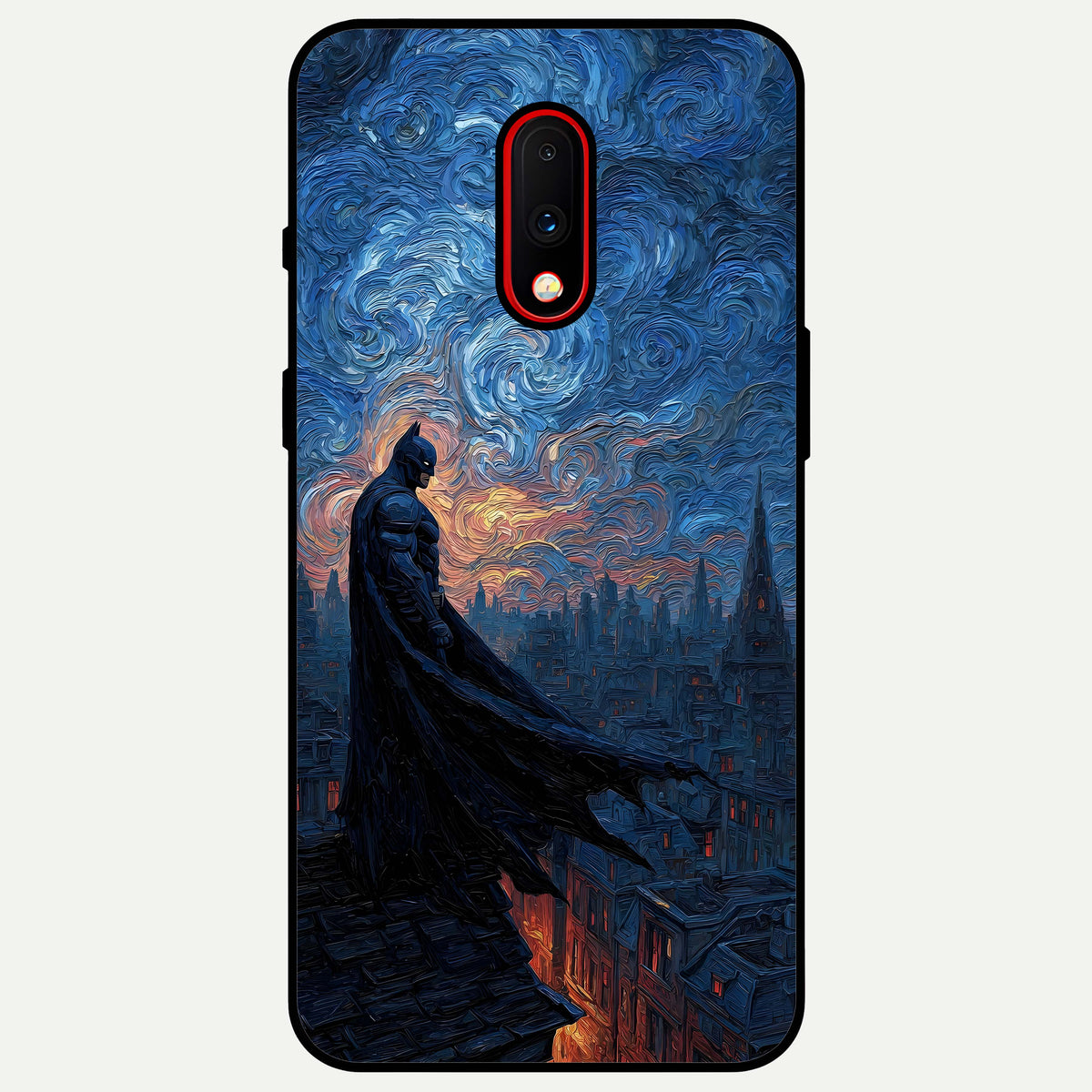 Dark Knight Dusk Glass Case For OnePlus 7 back cover – full design glossy printed glass finish