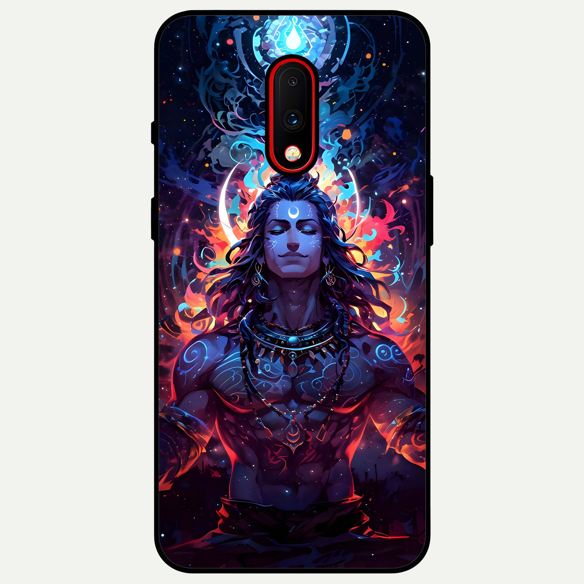  Divine Fire Shiv Glass Case For OnePlus 7 back cover – full design glossy printed glass finish