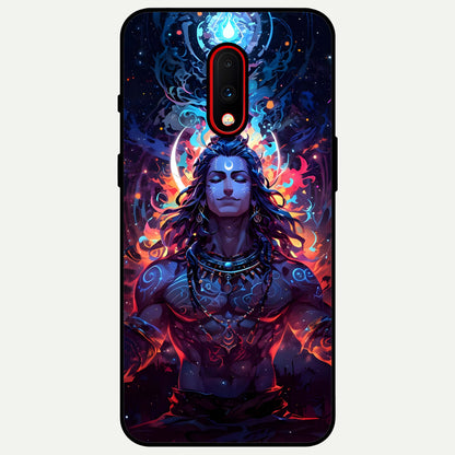  Divine Fire Shiv Glass Case For OnePlus 7 back cover – full design glossy printed glass finish