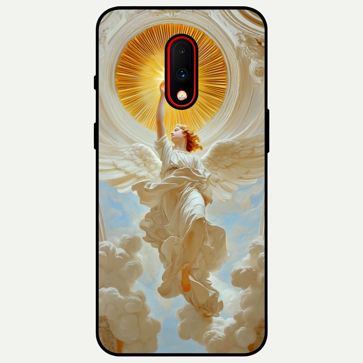  Divine Light Angel Glass Case For OnePlus 7 back cover – full design glossy printed glass finish