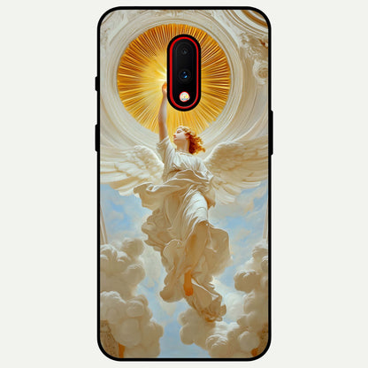  Divine Light Angel Glass Case For OnePlus 7 back cover – full design glossy printed glass finish