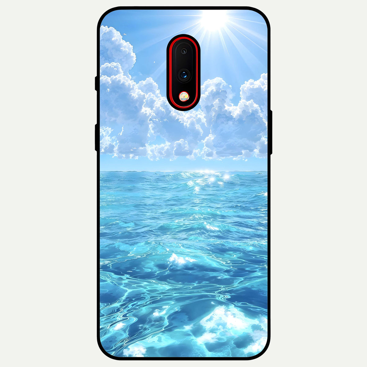  Endless Ocean Horizon Glass Case For OnePlus 7 back cover – full design glossy printed glass finish