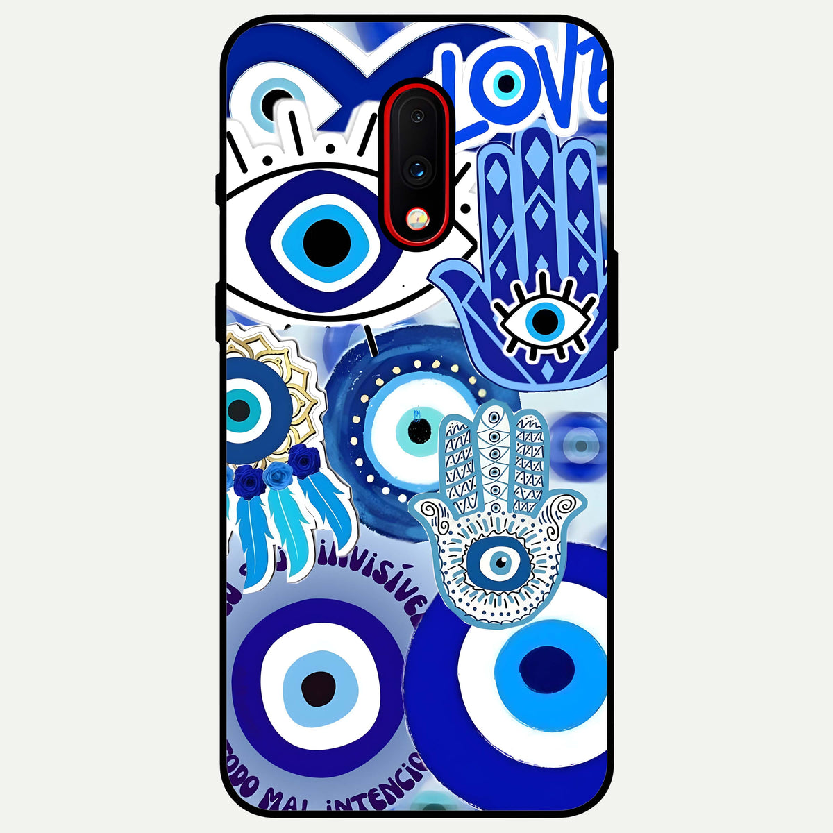  Evil Eyes Dream Glass Case For OnePlus 7 back cover – full design glossy printed glass finish