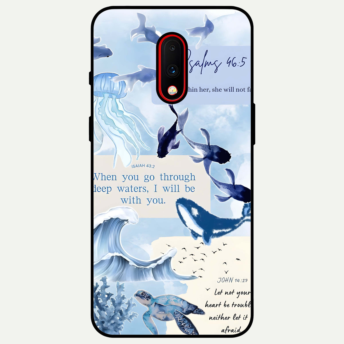  Faithful Ocean Promise Glass Case For OnePlus 7 back cover – full design glossy printed glass finish