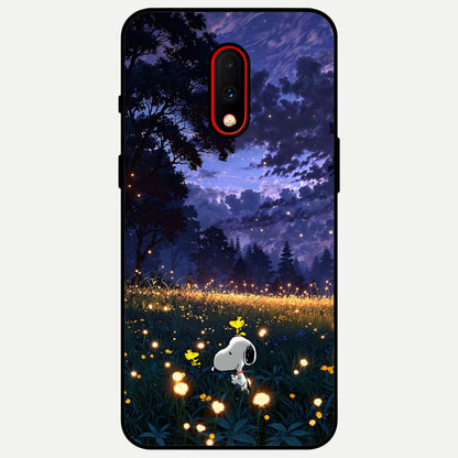  Firefly Meadow Magic Glass Case For OnePlus 7 back cover – full design glossy printed glass finish