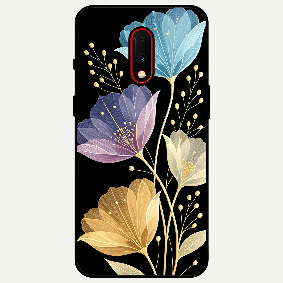  Flower Bloom Glow Glass Case For OnePlus 7 back cover – full design glossy printed glass finish