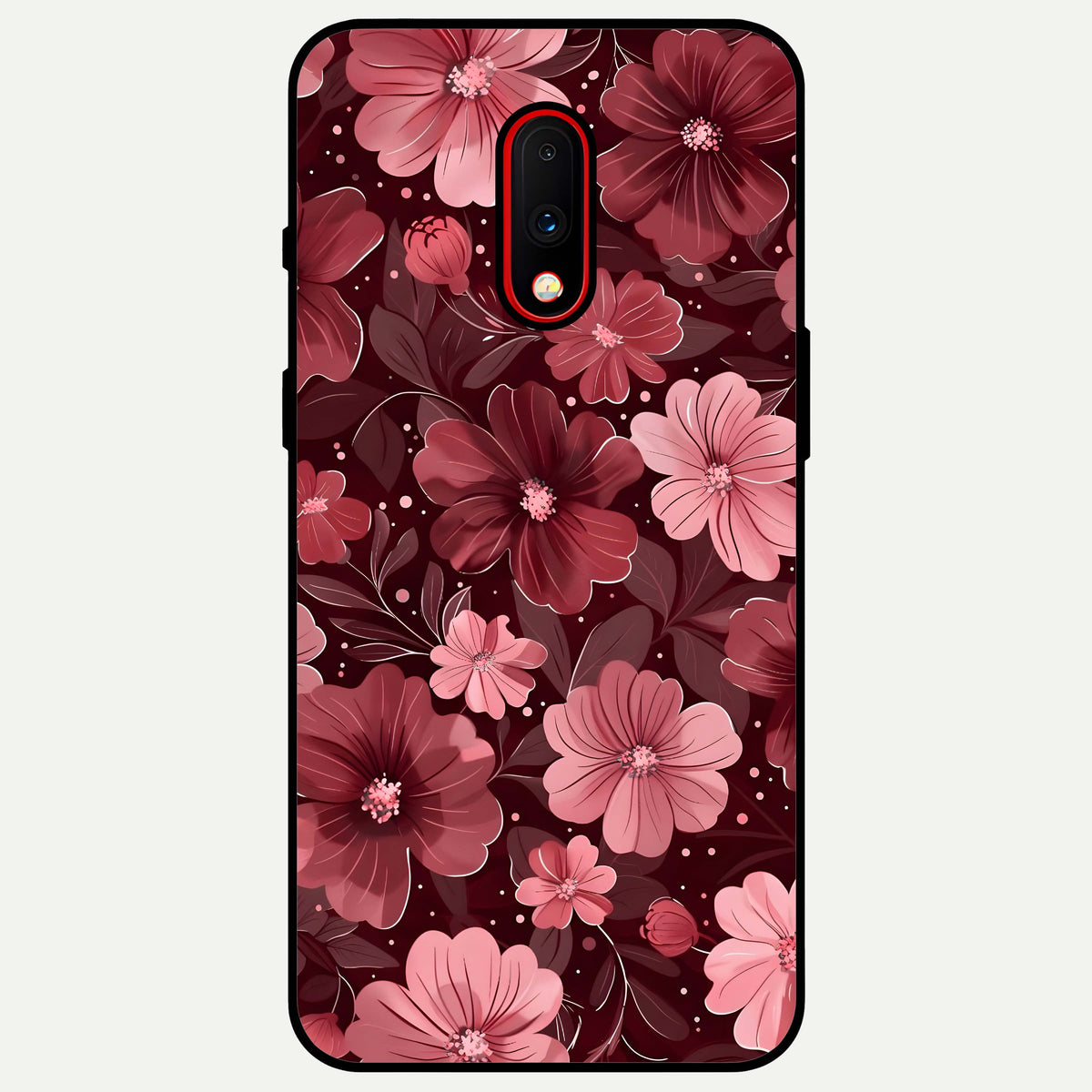  Flower Blush Bloom Glass Case For OnePlus 7 back cover – full design glossy printed glass finish
