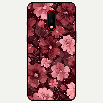  Flower Blush Bloom Glass Case For OnePlus 7 back cover – full design glossy printed glass finish