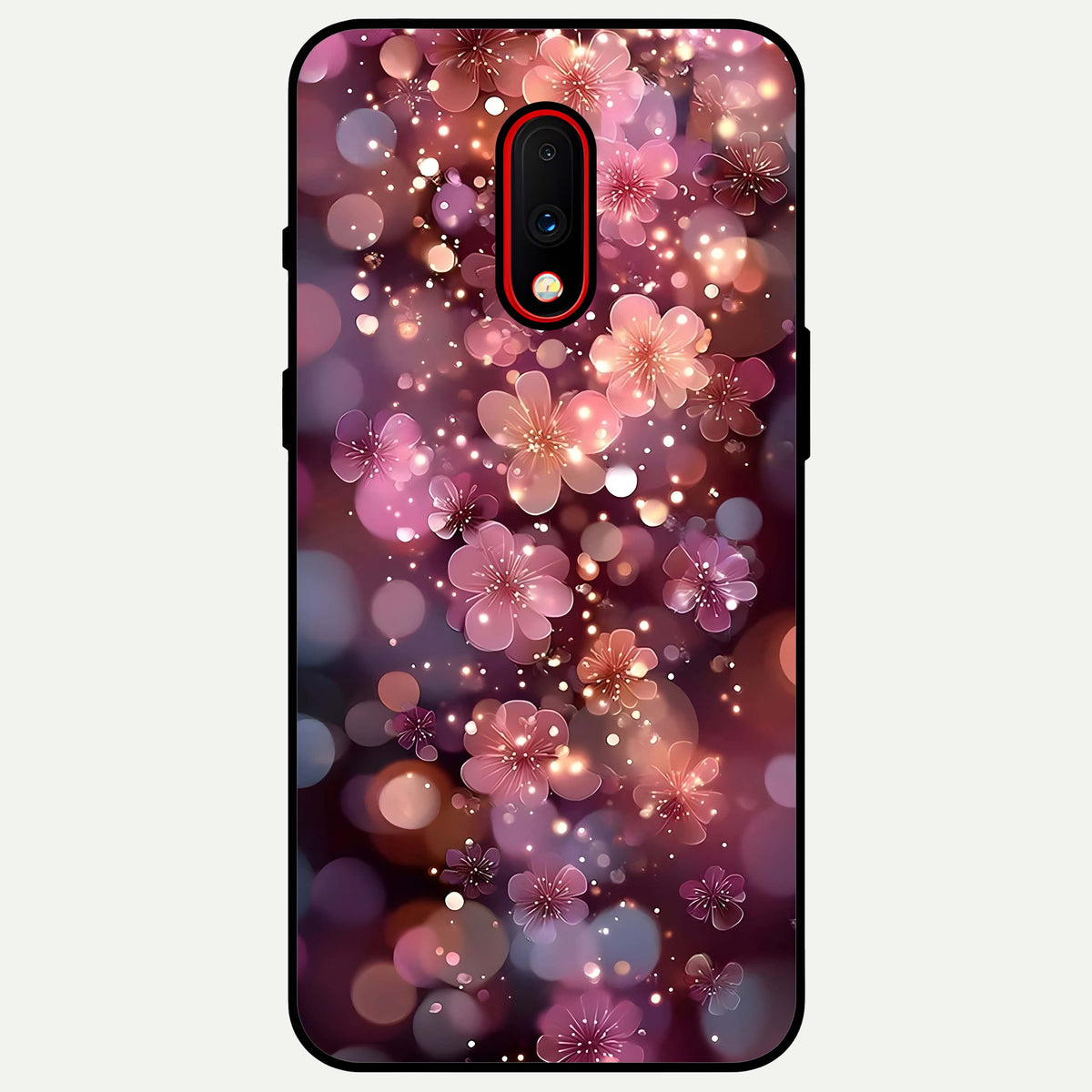  Glowing Petal Bliss Glass Case For OnePlus 7 back cover – full design glossy printed glass finish