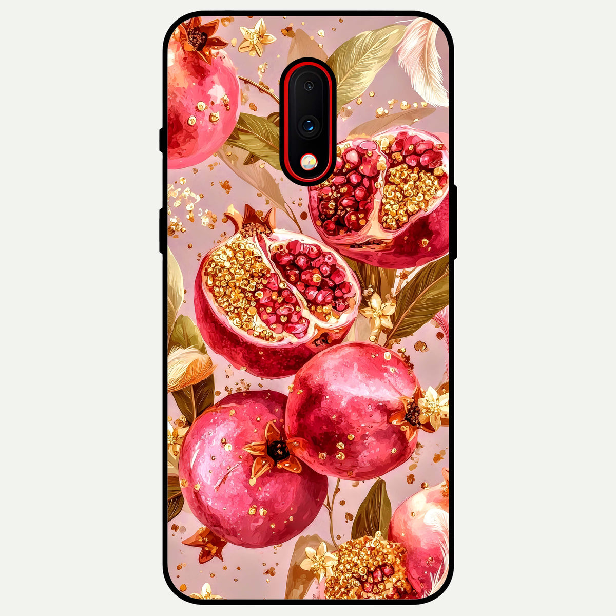  Golden Bloom Glow Glass Case For OnePlus 7 back cover – full design glossy printed glass finish