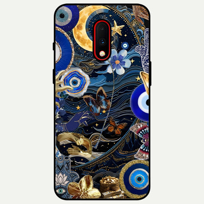  Golden Moon Magic Glass Case For OnePlus 7 back cover – full design glossy printed glass finish