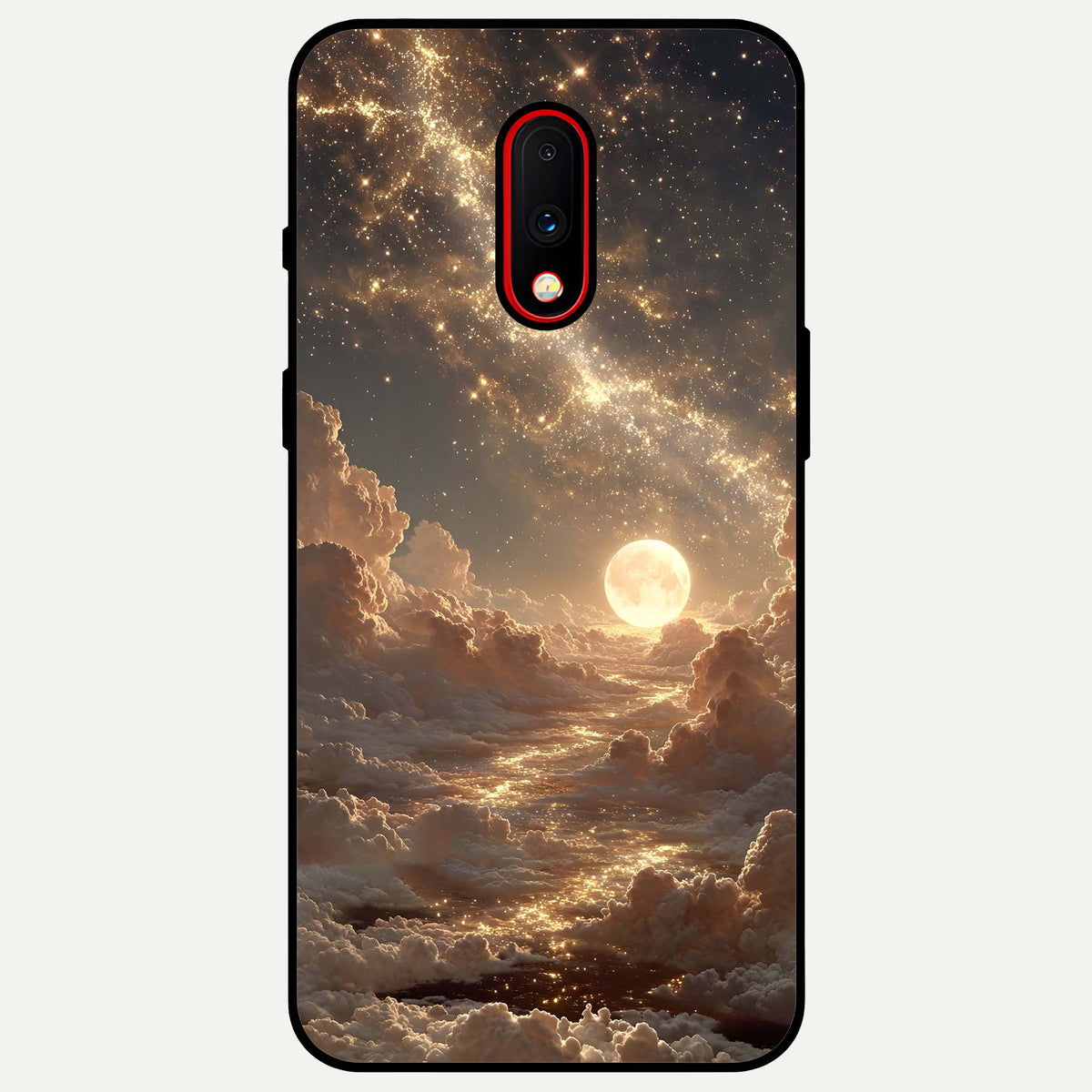  Golden Sky Dream Glass Case For OnePlus 7 back cover – full design glossy printed glass finish