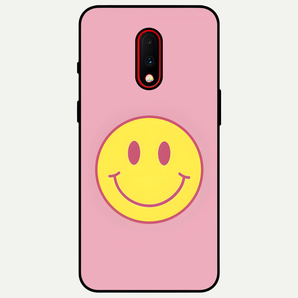  Happy Pink Mood Glass Case For OnePlus 7 back cover – full design glossy printed glass finish