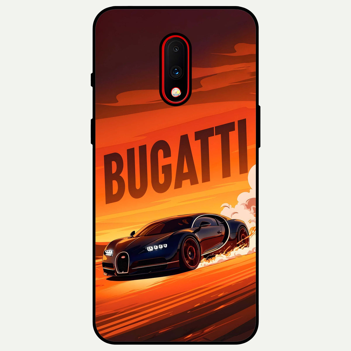  Inferno Bugatti Storm Glass Case For OnePlus 7 back cover – full design glossy printed glass finish