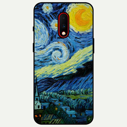  Inspired Van Gogh Art Glass Case For OnePlus 7 back cover – full design glossy printed glass finish