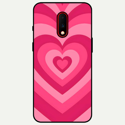  Layered Love Hearts Glass Case For OnePlus 7 back cover – full design glossy printed glass finish