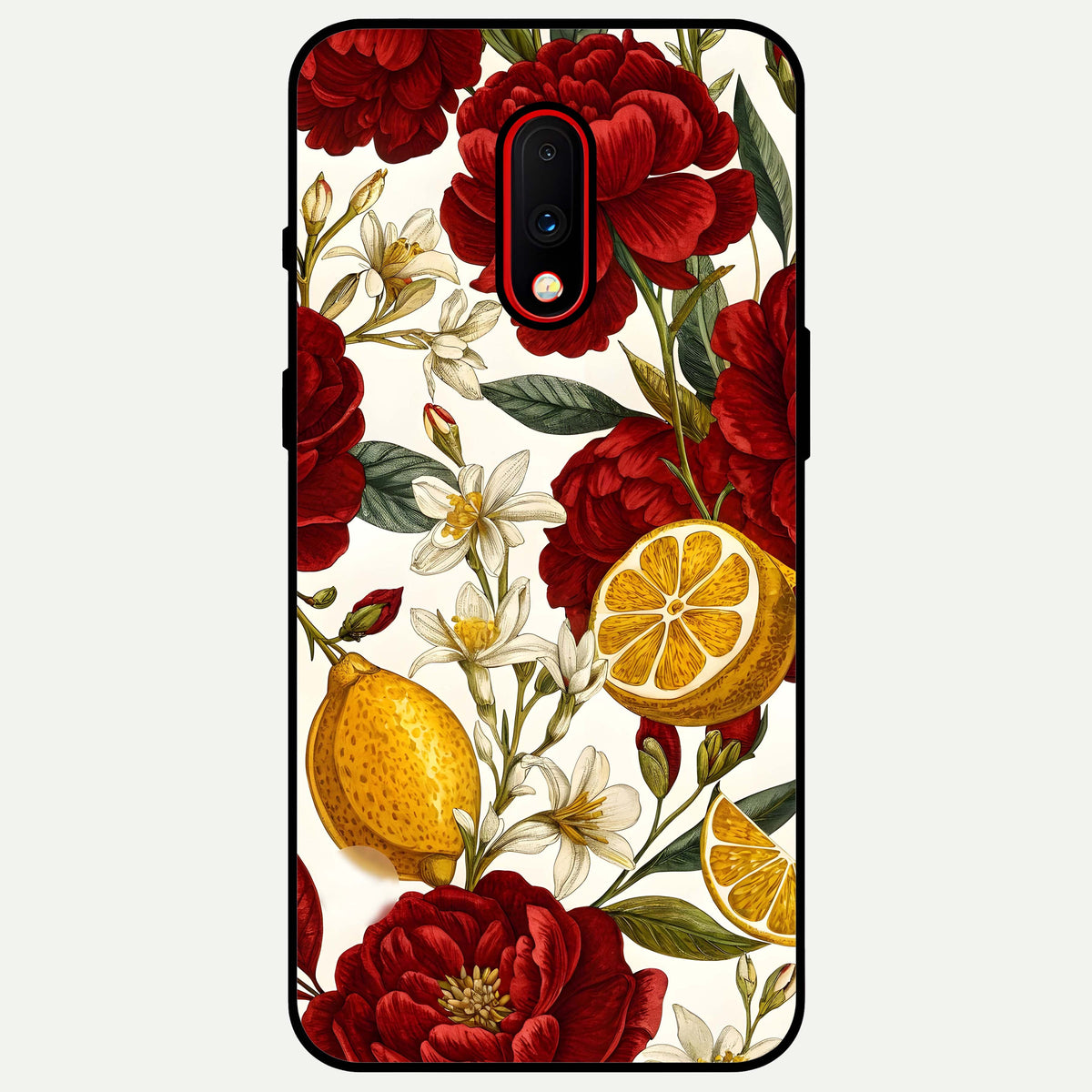  Lemon Rose Charm Glass Case For OnePlus 7 back cover – full design glossy printed glass finish