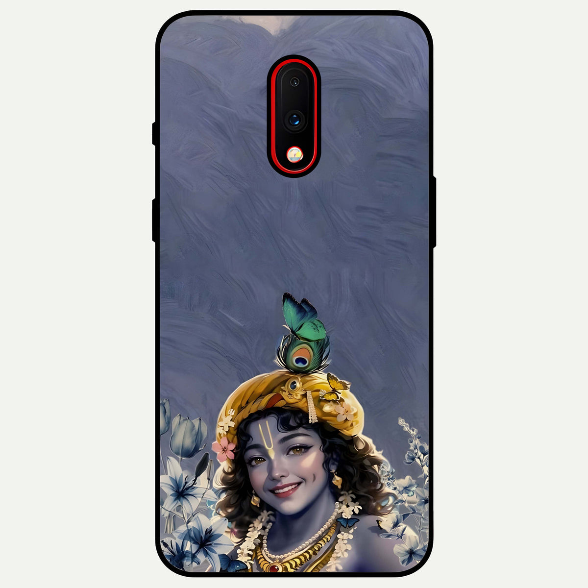  Lord Krishna Glass Case For OnePlus 7 back cover – full design glossy printed glass finish
