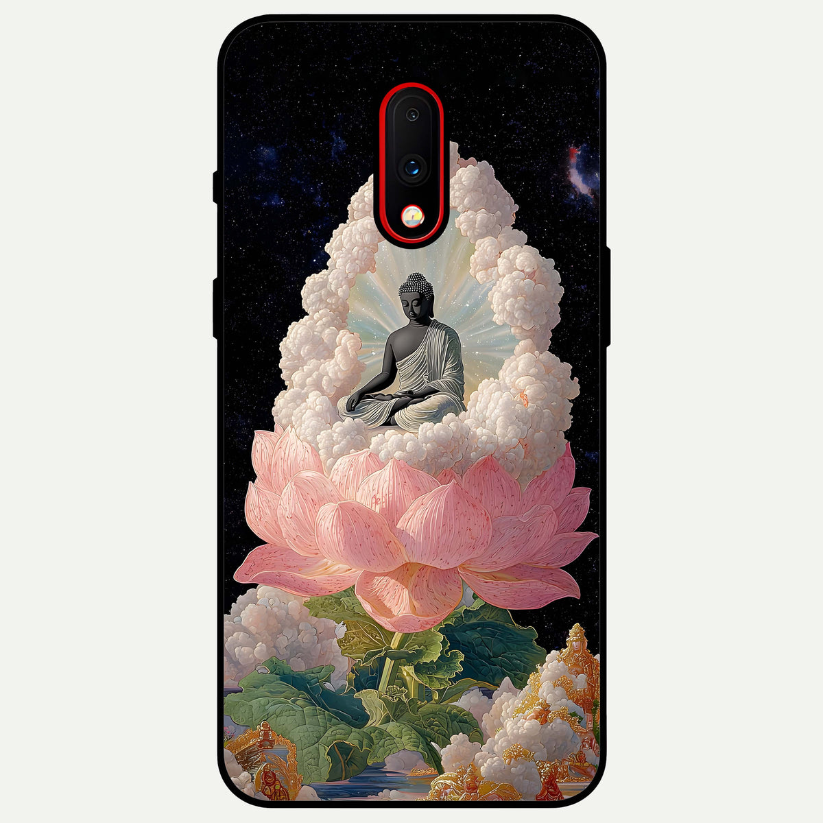  Lotus Divine Peace Glass Case For OnePlus 7 back cover – full design glossy printed glass finish