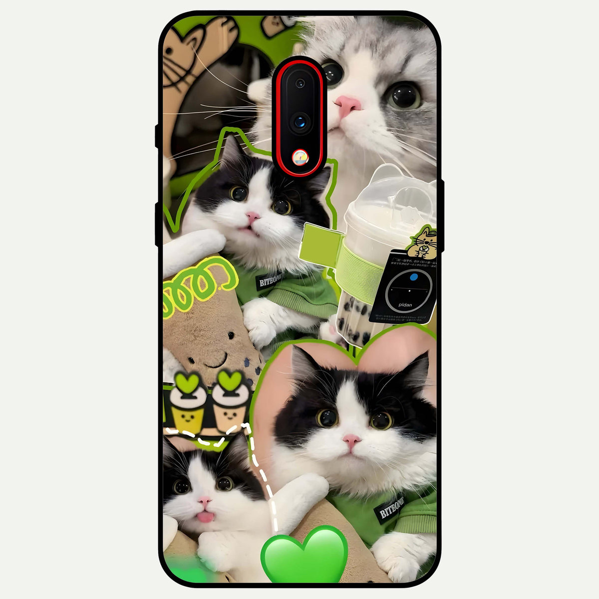  Matcha Cats Mood Glass Case For OnePlus 7 back cover – full design glossy printed glass finish