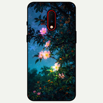  Midnight Bloom Glow Glass Case For OnePlus 7 back cover – full design glossy printed glass finish