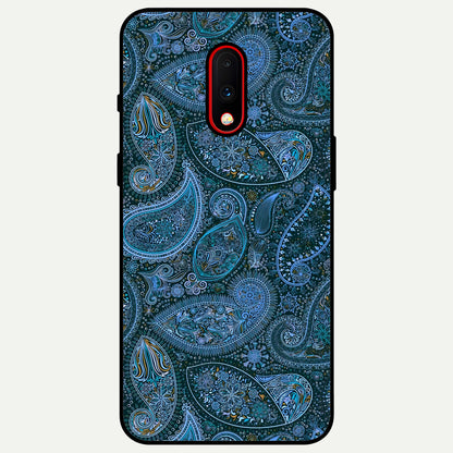  Midnight Paisley Glow Glass Case For OnePlus 7 back cover – full design glossy printed glass finish