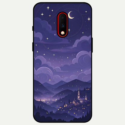  Minimal Night View Glass Case For OnePlus 7 back cover – full design glossy printed glass finish