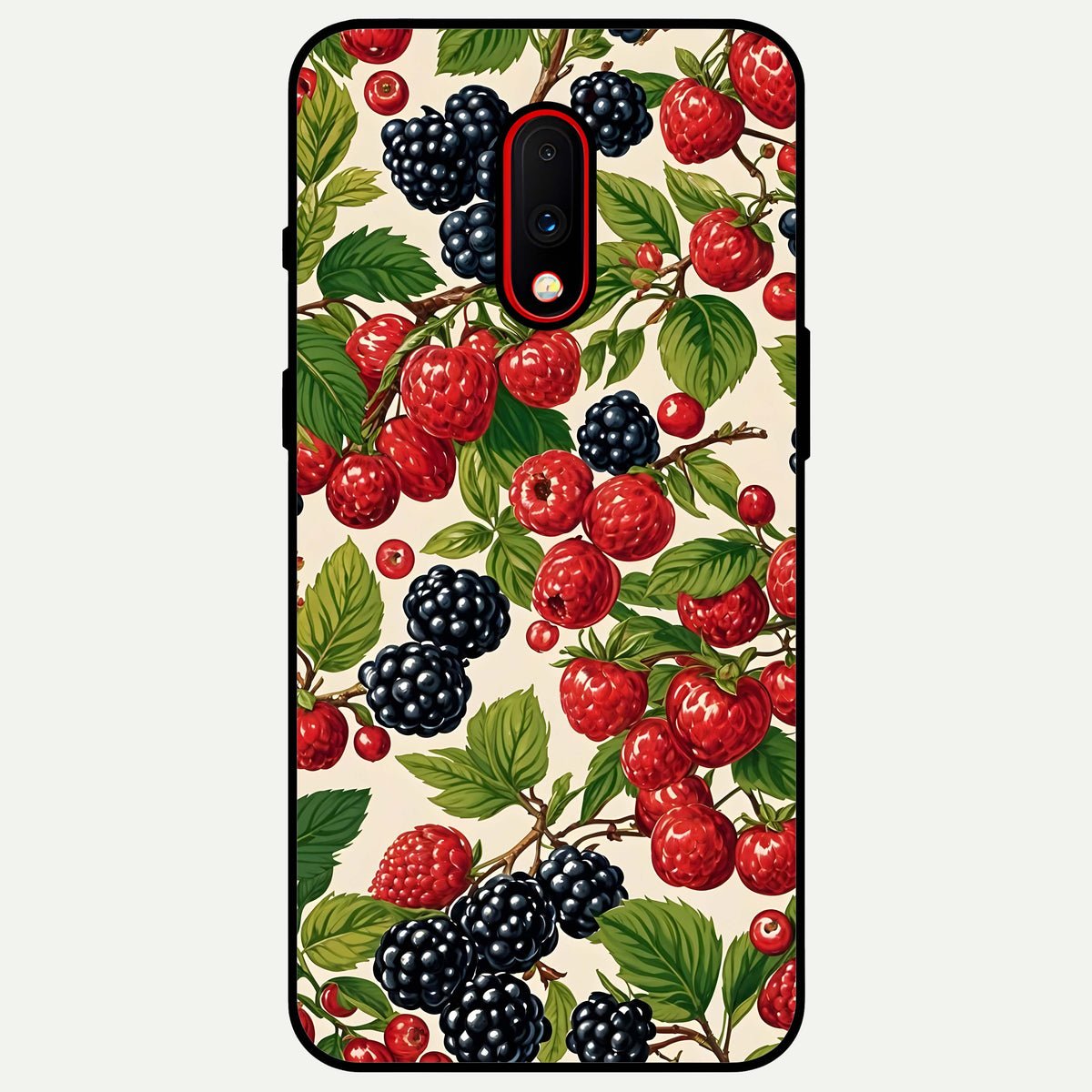  Mixed Berry Collage Glass Case For OnePlus 7 back cover – full design glossy printed glass finish