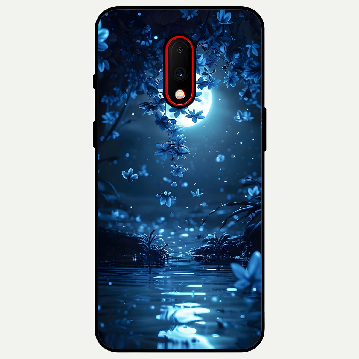  Moonlight Petal Dream Glass Case For OnePlus 7 back cover – full design glossy printed glass finish