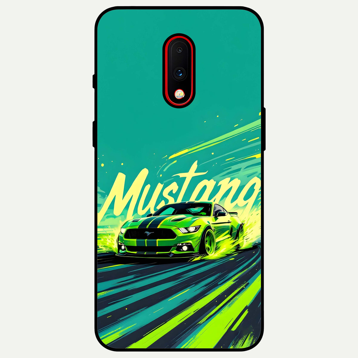  Mustang Bang Glass Case For OnePlus 7 back cover – full design glossy printed glass finish