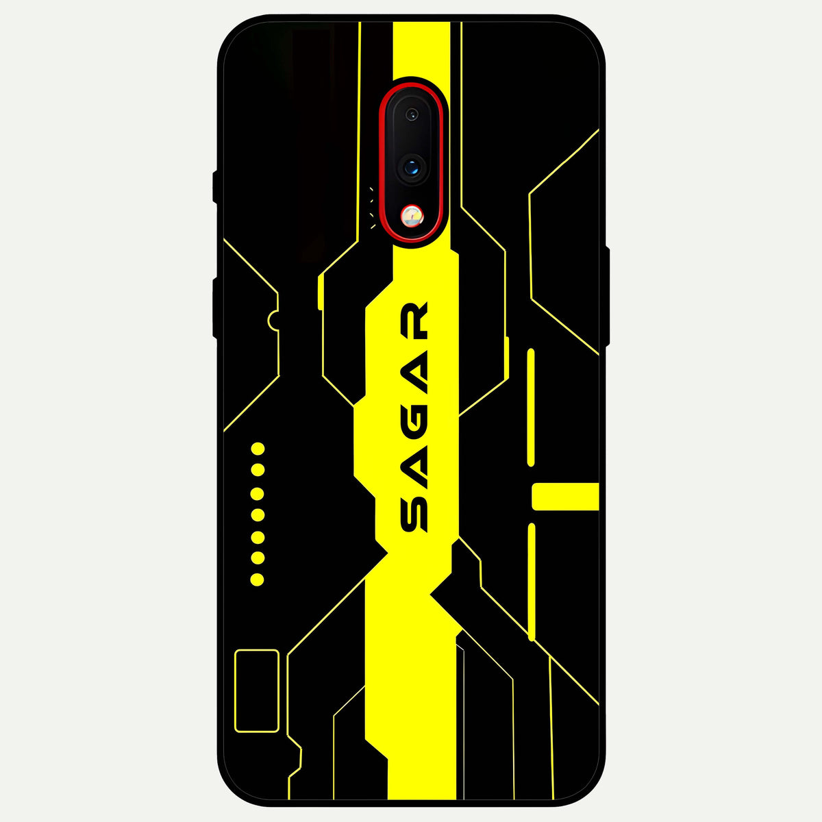  Neon CYBERPUNK Custom Name Glass Case For OnePlus 7 back cover – full design glossy printed glass finish