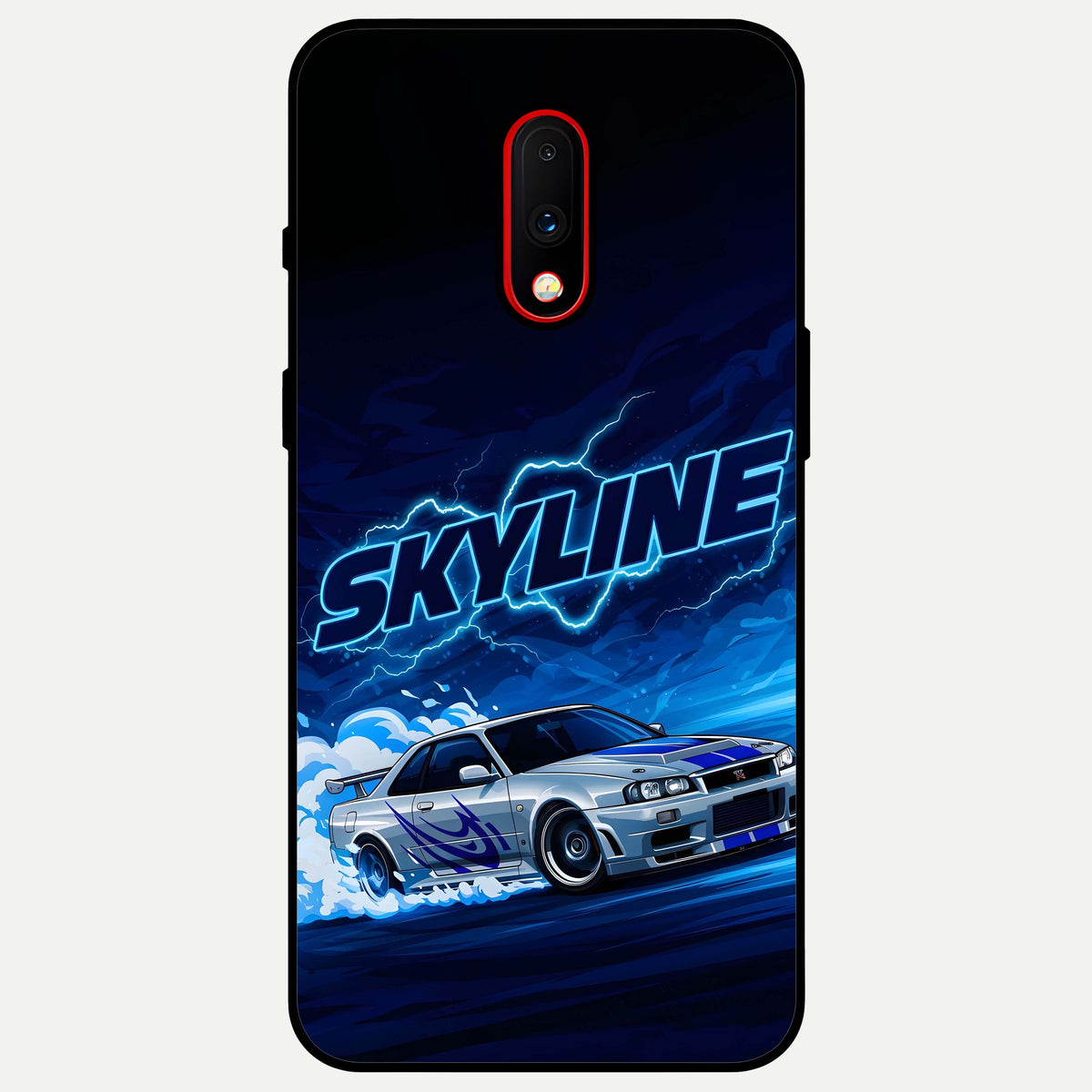  Neon Drift Beast Glass Case For OnePlus 7 back cover – full design glossy printed glass finish