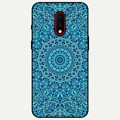  Ocean Bloom Mandala Glass Case For OnePlus 7 back cover – full design glossy printed glass finish