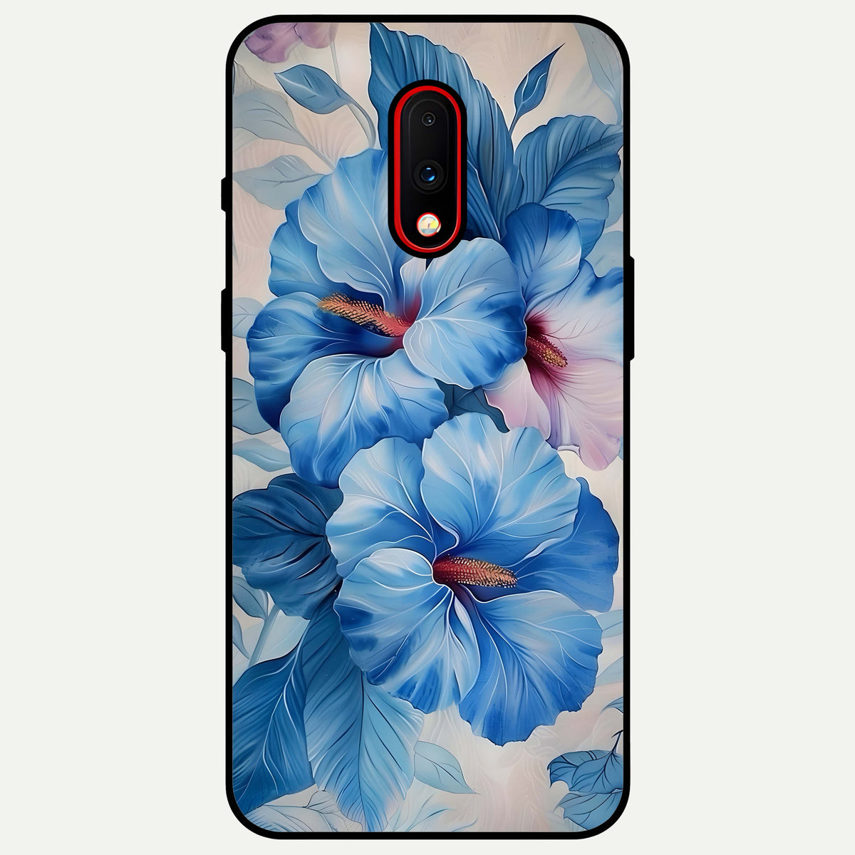  Ocean Hibiscus Grace Glass Case For OnePlus 7 back cover – full design glossy printed glass finish