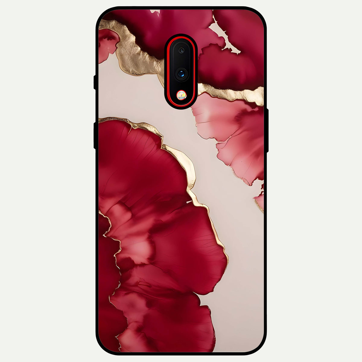  Pink And White Marble Glass Case For OnePlus 7 back cover – full design glossy printed glass finish